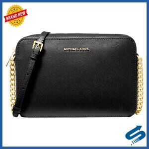Large Crossbody Bag Saffiano Leather Adjustable Strap Chic Elegant Minimal Style